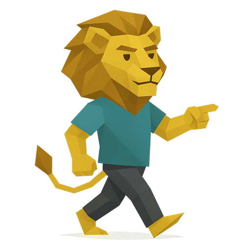 我が道を行くライオン